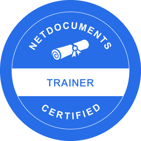 NetDocuments Trainer Certified badge